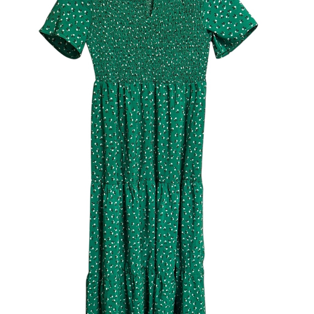 Green Floral Midi Dress